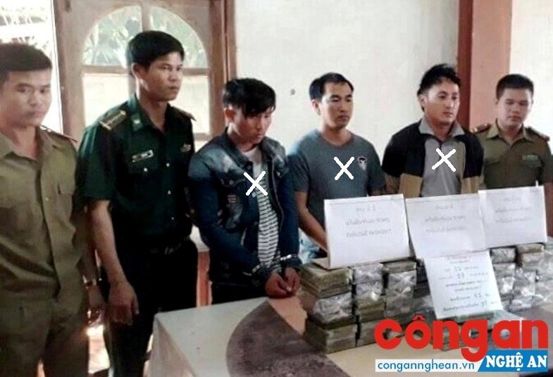 Các đối tượng (x) bị bắt giữ trong chuyên án cùng tang vật