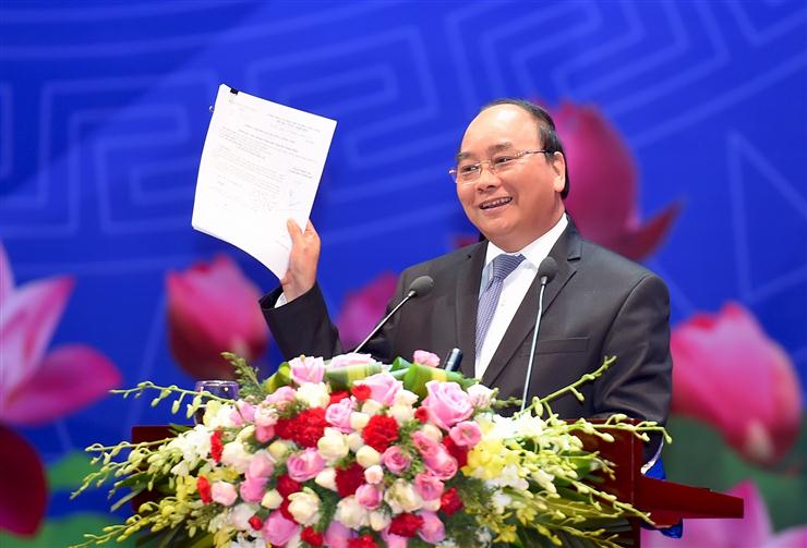 Thủ tướng công bố với các doanh nghiệp tại Hội nghị Chỉ thị số 20 về việc không thanh tra doanh nghiệp một năm quá một lần