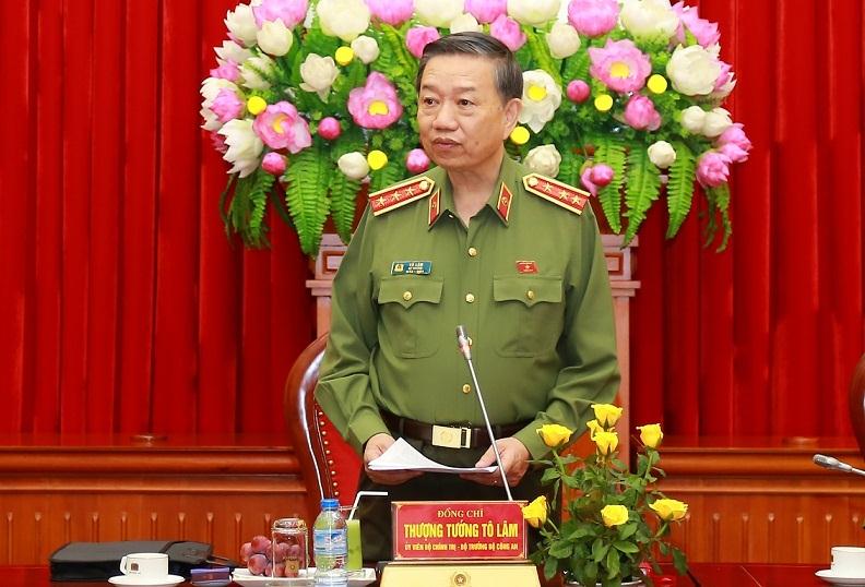 Bộ trưởng Tô Lâm phát biểu tại buổi gặp mặt.