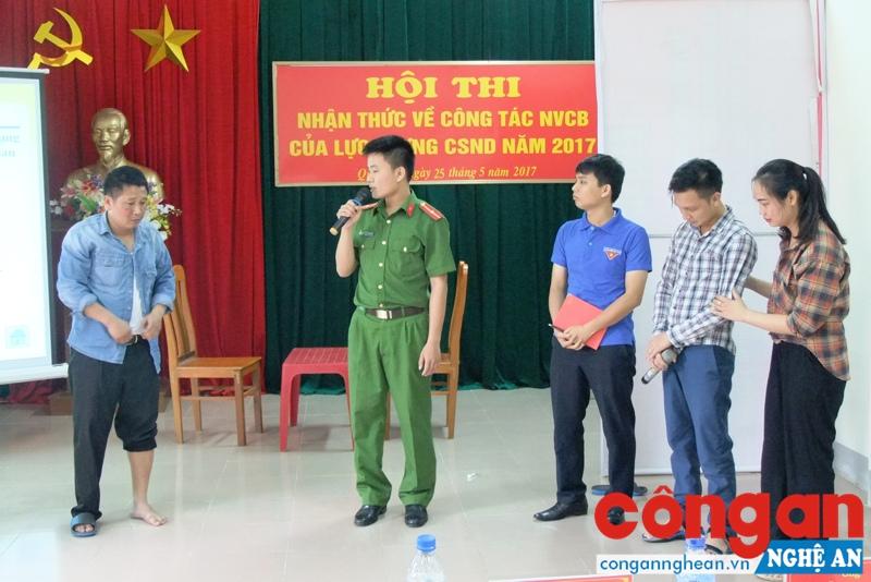Một tiết mục trong phần thi tiểu phẩm của Đội Cảnh sát Hình sự - Điều tra tổng hợp.