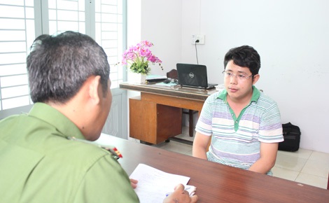 Đối tượng Mẫn tại cơ quan Công an