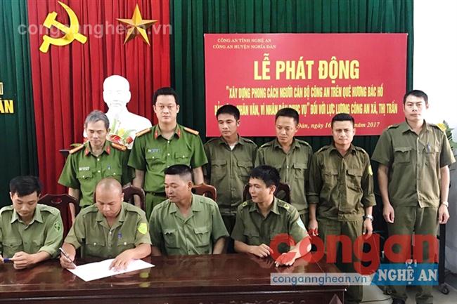 Ký giao ước thi đua giữa ban công an 25 xã, thị trấn trên địa bàn