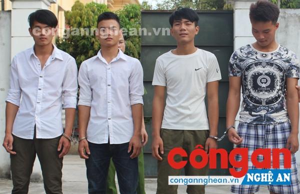 Một số đối tượng phạm tội bị Công an huyện Diễn Châu bắt giữ