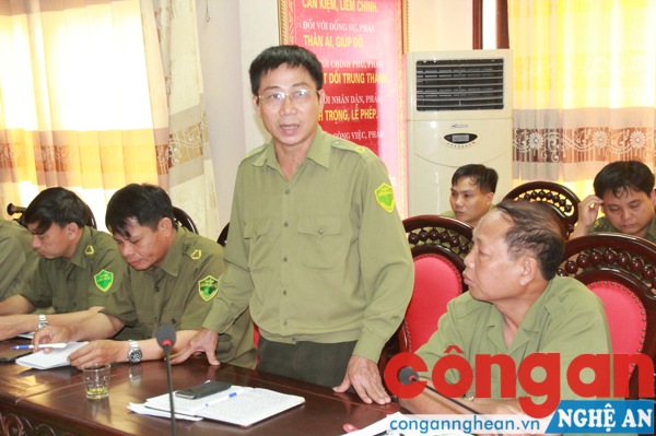 Một số ý kiến thảo luận được công an các xã và BVDP phát biểu tại hội nghị