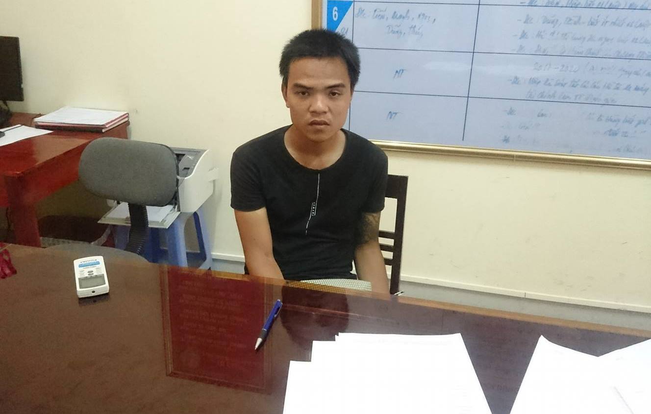 Đối tượng Hoàng Nghĩa Nam tại cơ quan công an