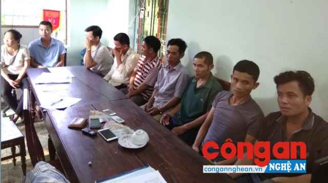 Các đối tượng tại cơ quan công an 
