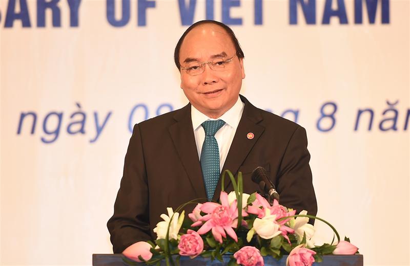 Thủ tướng Nguyễn Xuân Phúc phát biểu tại lễ kỷ niệm. Ảnh VGP/Quang Hiếu