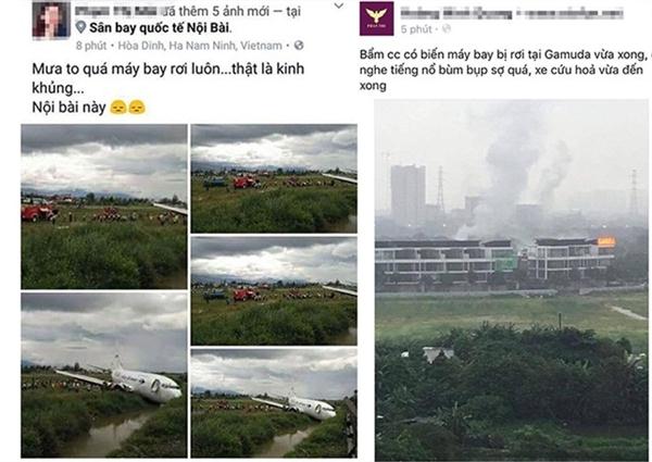 Cô gái tung tin đồn máy bay rơi trên facebook.