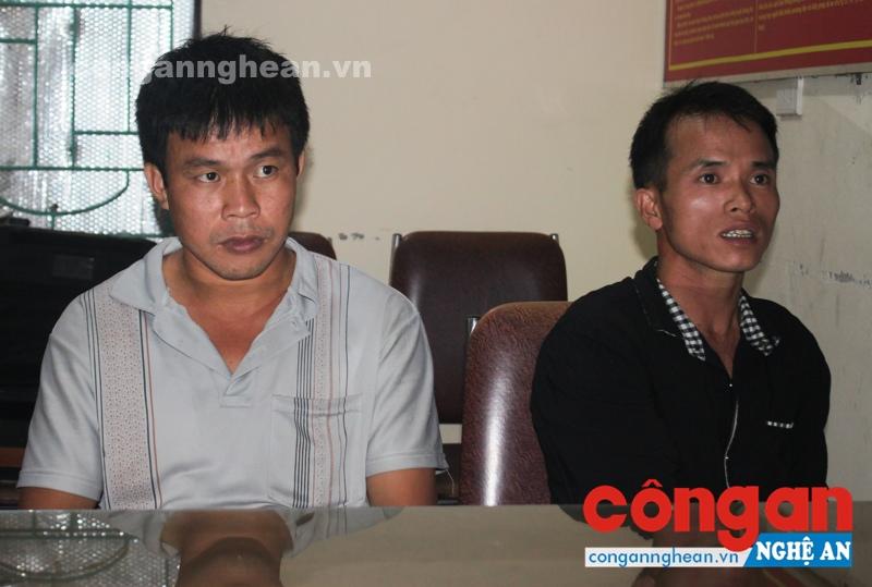 Hai đối tượng tại cơ quan Công an.