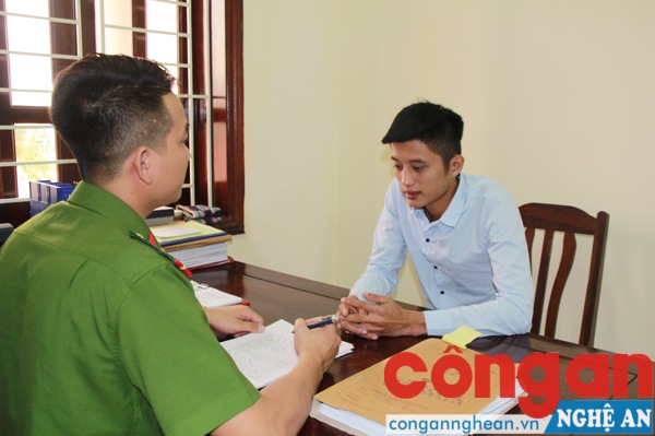 Đối tượng Vương Đình Đường tại Cơ quan Công an