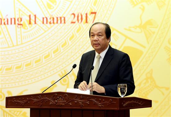 Bộ trưởng, Chủ nhiệm VPCP Mai Tiến Dũng phát biểu tại buổi họp báo