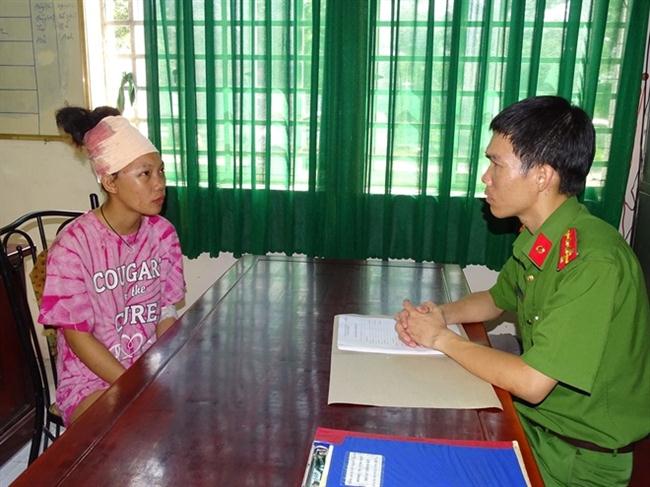Một đối tượng trong nhóm cướp nhí tại công an địa phương.