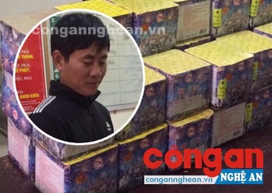  Đối tượng Cao Thanh Bình cùng tang vật bị Công an huyện Diễn Châu bắt giữ