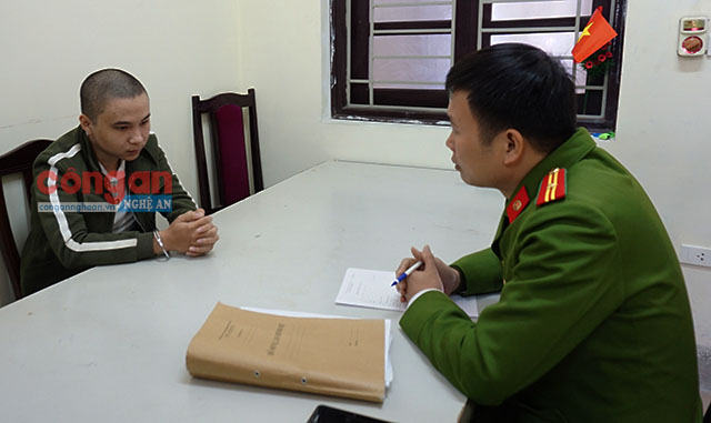Đối tượng Nguyễn Đức Huy tại cơ quan điều tra