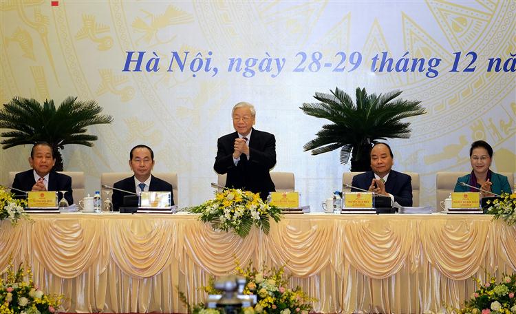 Các đồng chí lãnh đạo Đảng, Nhà nước dự Hội nghị Chính phủ với các địa phương, ngày 28-29/12/2017