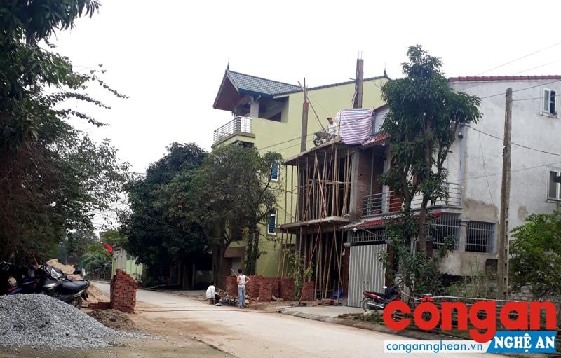 Ngôi nhà đang xây dựng của bà Cao Thị Hiền