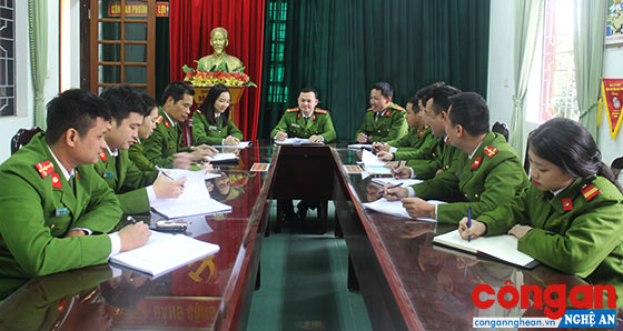 Công an phường Lê Lợi họp bàn phương án đảm bảo ANTT trước, trong và sau Tết Nguyên đán Mậu Tuất 2018