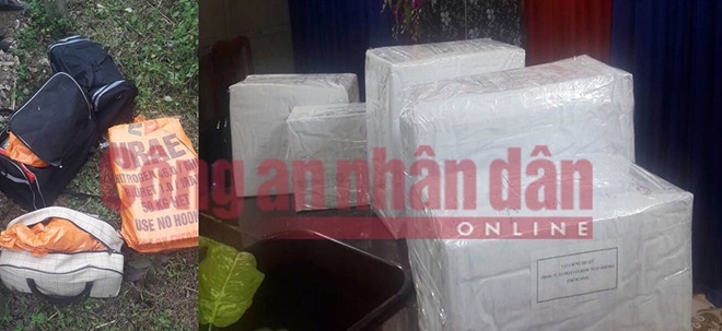288 bánh heroin được “nhét” trong các túi xách du lịch và bao tải dứa màu vàng.