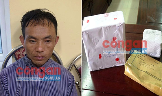 Đối tượng Và Bá Cu và tang vật thu giữ trong vụ án