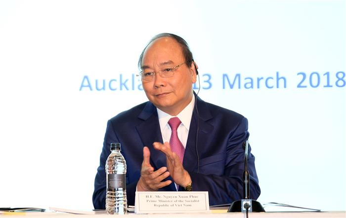 Thủ tướng Nguyễn Xuân Phúc tham dự Diễn đàn Doanh nghiệp Việt Nam-New Zealand. Ảnh: VGP/Quang Hiếu