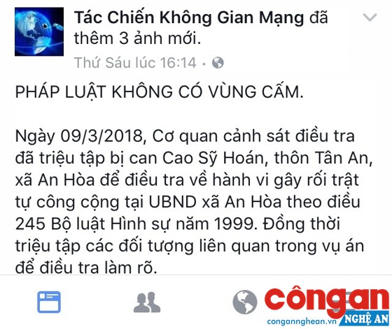 Việc đăng tải, chia sẻ các bài viết có nội dung phản bác luận điệu xuyên tạc của thế lực thù địch góp phần định hướng dư luận, phục vụ tốt công tác đảm bảo an ninh trên địa bàn
