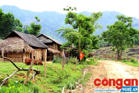 Một góc tái định cư thủy điện bản Vẽ tại huyện Thanh Chương