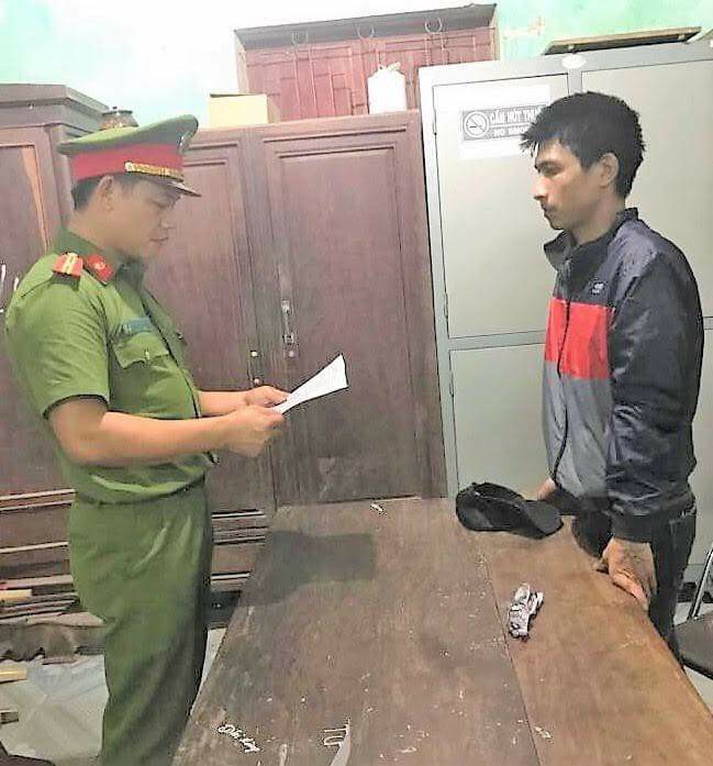 Nguyên Xuân Nam tại cơ quan Công an