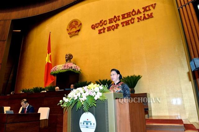 Chủ tịch Quốc hội Nguyễn Thị Kim Ngân phát biểu khai mạc kỳ họp