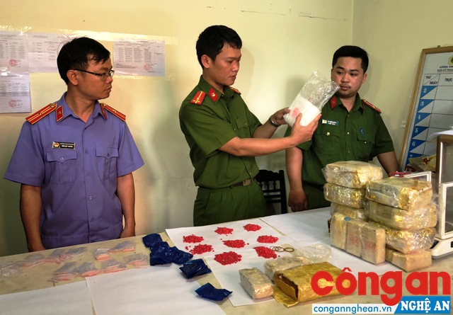 Công an TP Vinh tổ chức giám định số ma tuý thu giữ trong 1 chuyên án