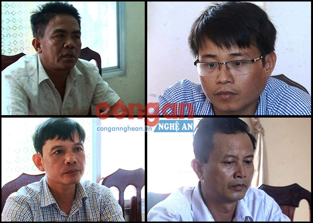 Khởi tố các bị can: Đinh Văn Dương (SN 1963), Nguyễn Văn Quyết (SN 1970), Tống Hữu Tình (SN 1983) và Nguyễn Văn Trung (SN 1969)