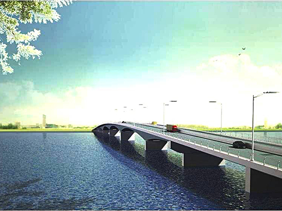 Mô hình cầu Mỏ Nhát, một trong những hạng mục của dự án “Đường 991B từ QL51 đến hạ lưu cảng Cái Mép”.