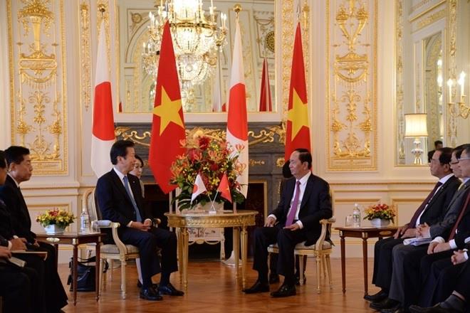 Chủ tịch nước Trần Đại Quang đã tiếp Chủ tịch Đảng Công Minh Natsuo Yamaguchi.