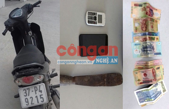 Tang vật và đối tượng trong Chuyên án 318C mà Công an TX Hoàng Mai vừa khám phá thành công