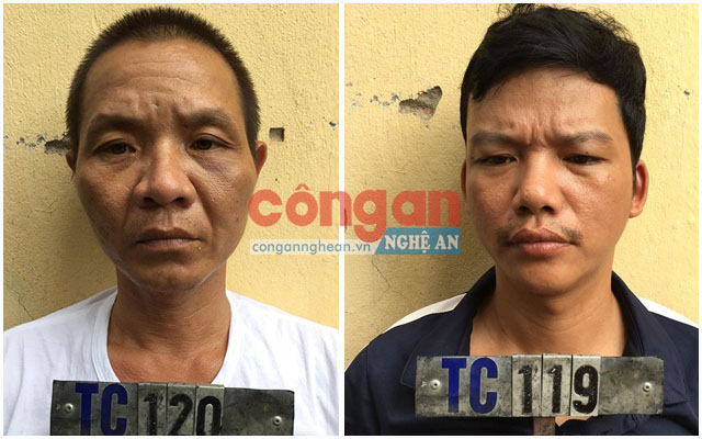 2 đối tượng Nguyễn Hùng Cường và Phan Văn Sỹ tại cơ quan Công an