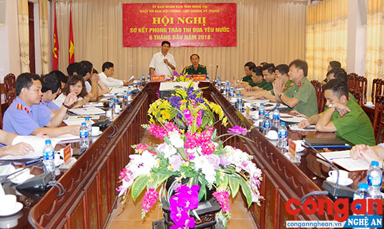 Hội nghị sơ kết phong trào thi đua Khối Nội chính - Lực lượng vũ trang 6 tháng đầu năm 2018