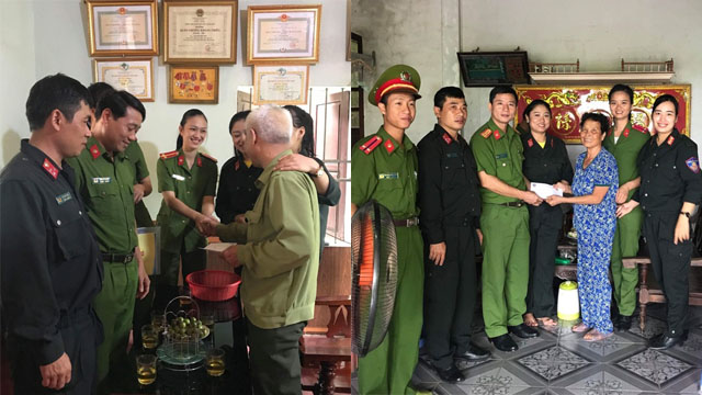 Thăm và tặng quà gia đình thân nhân thương binh của cán bộ hội viên Hội phụ nữ, Công đoàn phòng PK20