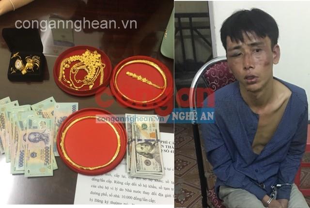 Đối tượng cùng tang vật bị bắt giữ