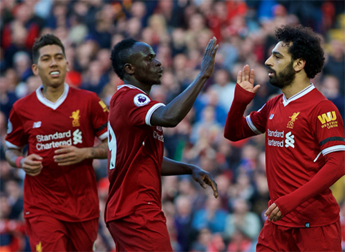 Bộ 3 Salah-Mane-Firmino (từ phải qua) sẽ giúp Liverpool lên ngôi vô địch Premier League mùa giải này?