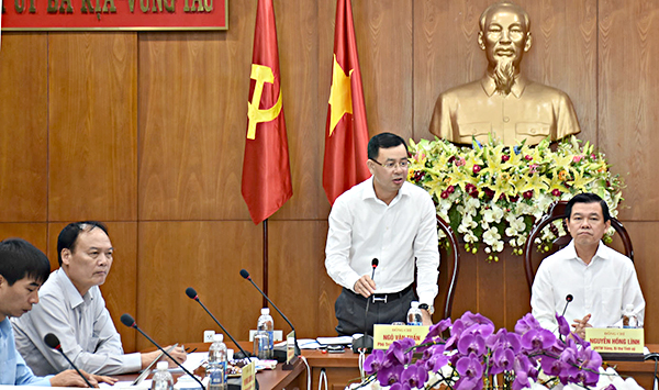Đồng chí Ngô Văn Tuấn, Phó Trưởng Ban Kinh tế Trung ương phát biểu kết luận tại buổi làm việc với Tỉnh ủy BR-VT về việc thực hiện các Nghị quyết Hội nghị lần thứ 5, Ban chấp hành Trung ương Đảng khóa XII. 