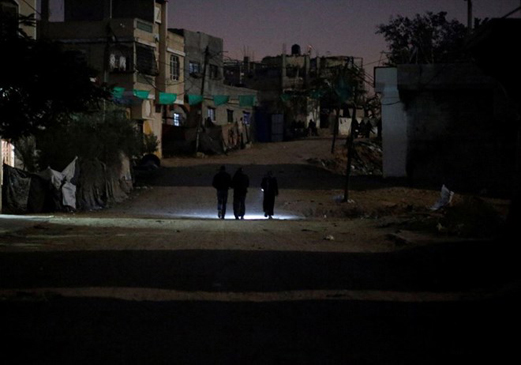 Cảnh mất điện ở Gaza.