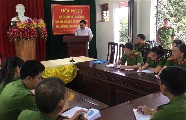 Hội nghị quán triệt Nghị quyết TW7 khóa XII tại Phòng Cảnh sát QLHC về TTXH