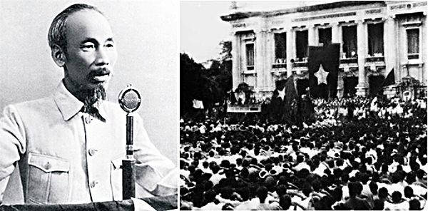 Chủ tịch Hồ Chí Minh đọc Tuyên ngôn độc lập.
