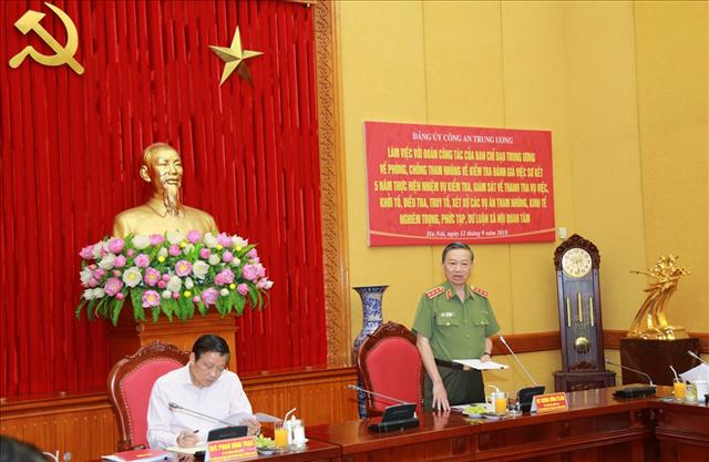 Bộ trưởng Tô Lâm phát biểu tại buổi làm việc.