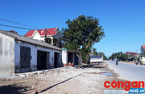 Phần đất vừa được giải tỏa để phục vụ dự án trên địa bàn xã Nghi Trung