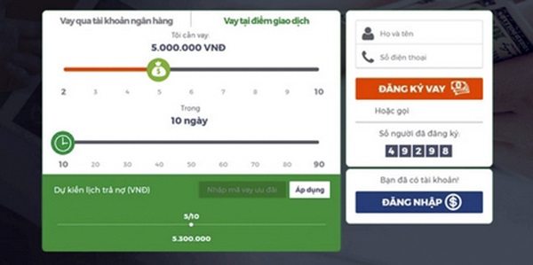 Một phần mềm người dùng tải về điện thoại để vay tiền online.