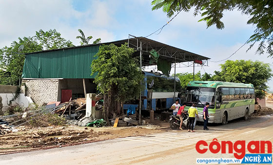 Vị trí khu đất bà Nguyễn Thị Hiển cho anh Nguyễn Xuân Chinh thuê đất mở gara sửa chữa ôtô