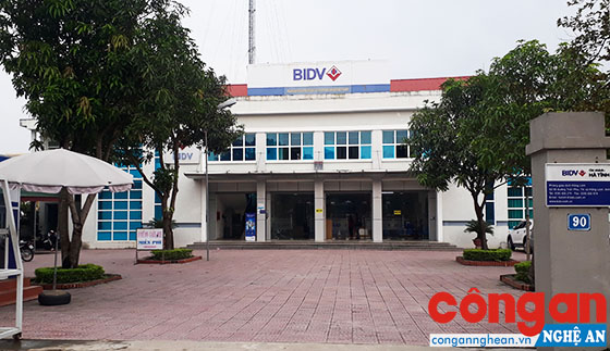 Phòng giao dịch BIDV Chi nhánh Hồng Lĩnh, nơi xảy ra sự việc