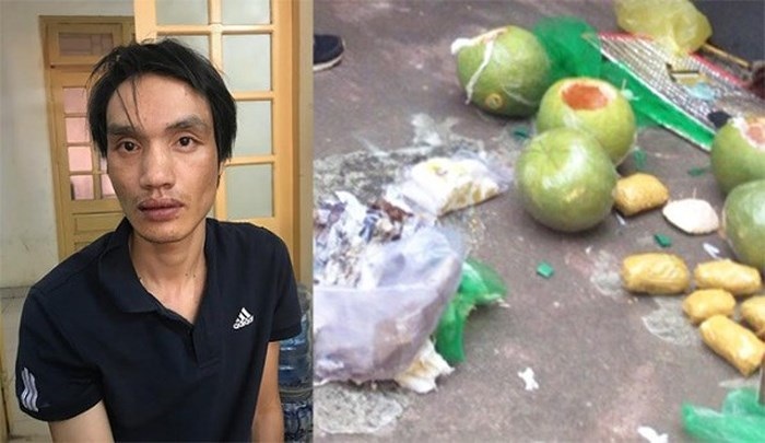 Lê Thành Kiên và số ma túy được nhét vào trong quả bưởi