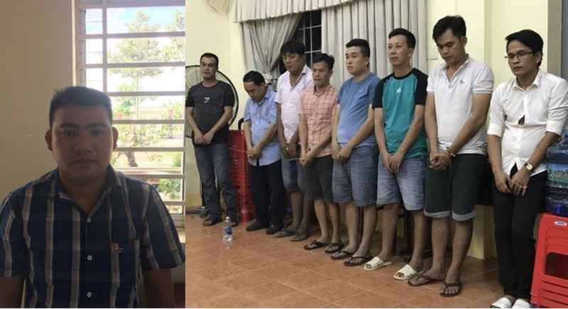Lâm Thế Hưng và 8 đối tượng bị bắt quả tang về hành vi đánh bạc
