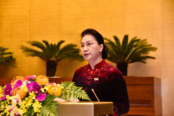 Chủ tịch Quốc hội Nguyễn Thị Kim Ngân phát biểu bế mạc.